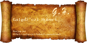 Galgóczi Hubert névjegykártya